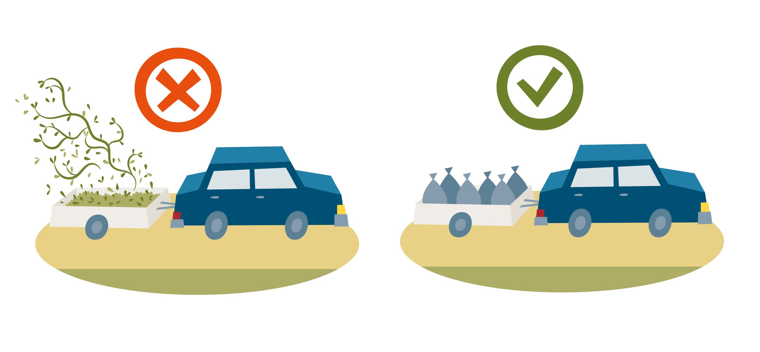 Illustration av transportering av invasiva växter