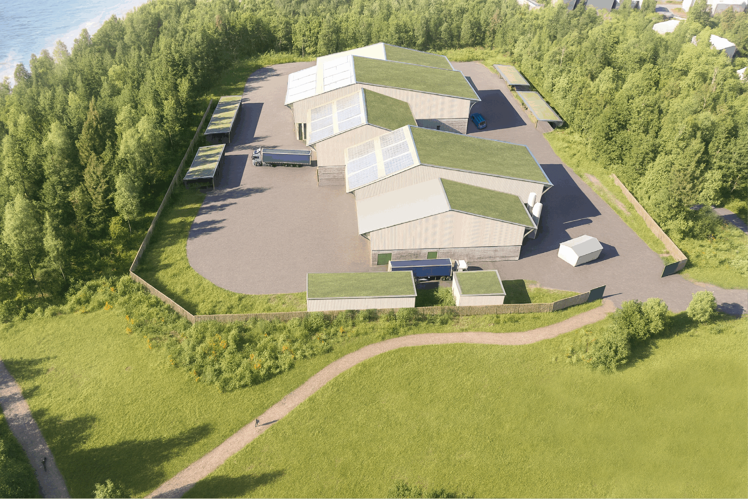 Visionskiss nya vattenverket. Översikt söder.