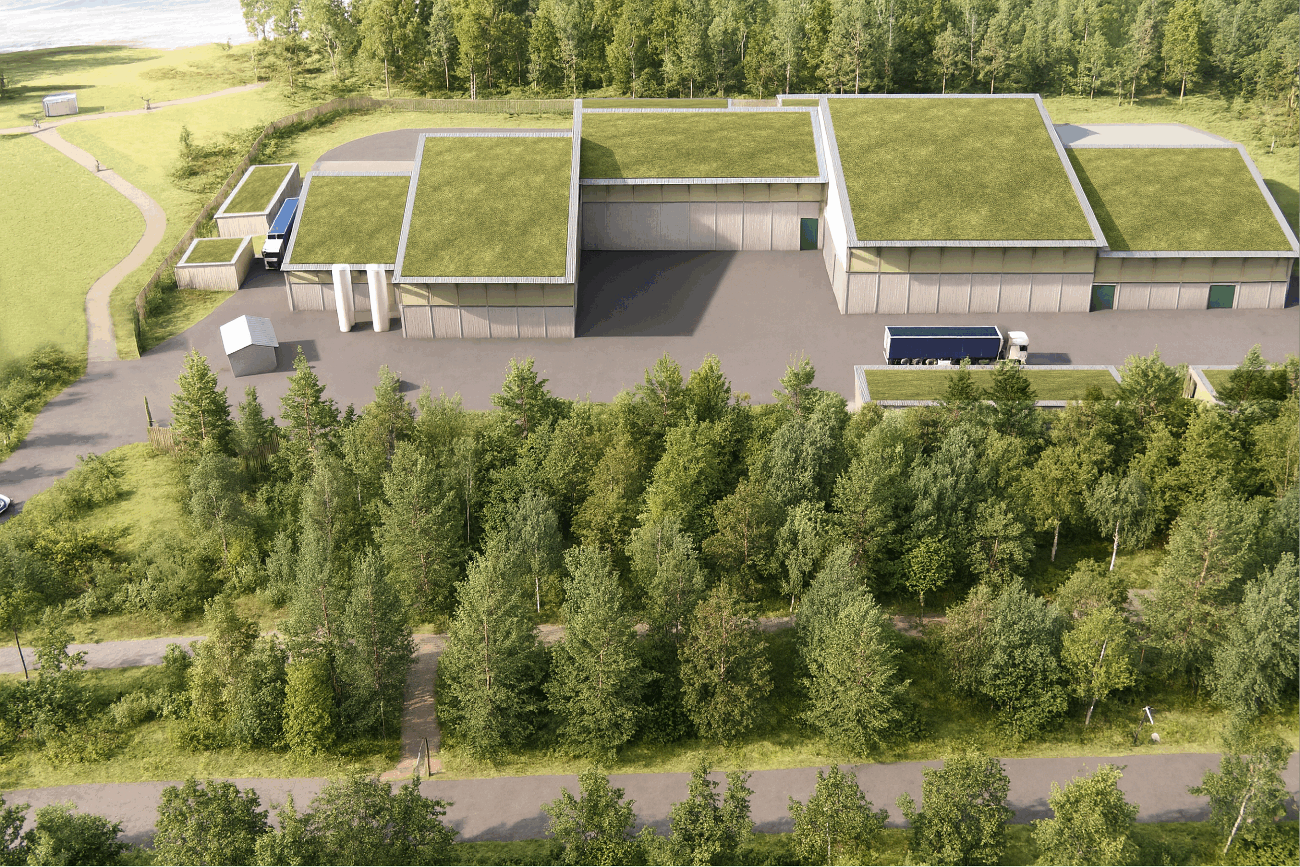 Visionskiss nya vattenverket. Översikt öster.