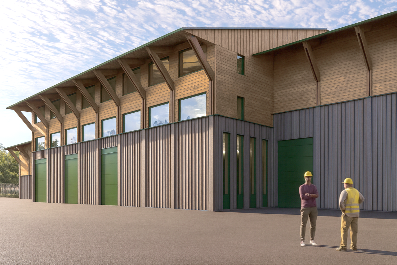 Visionskiss nya vattenverket. Fasad och byggnad.